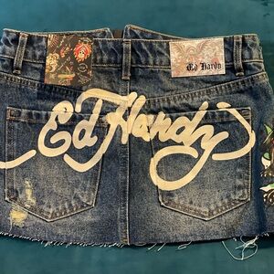 Denim Ed Hardy mini shirt new